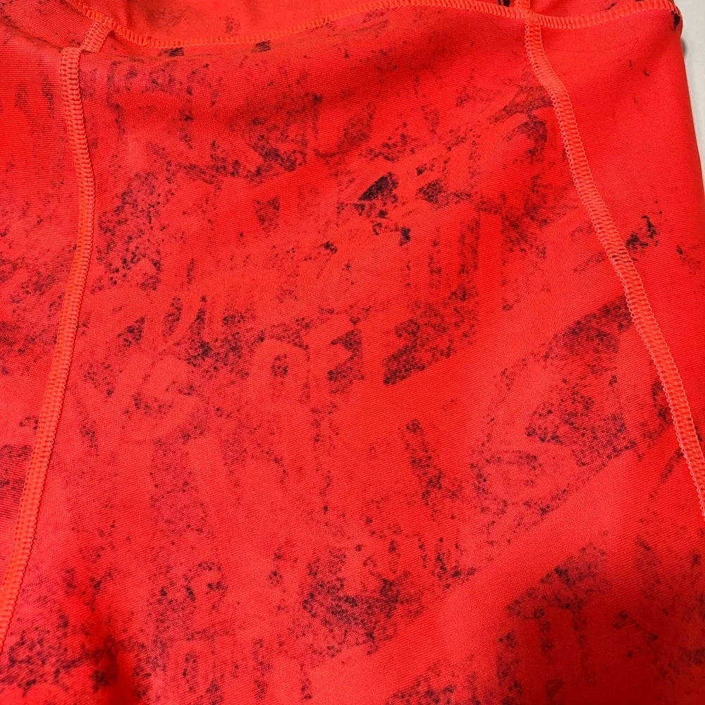 Under Armour Bike Shorts Sz Large Orange Workout Athletic Pull On‎